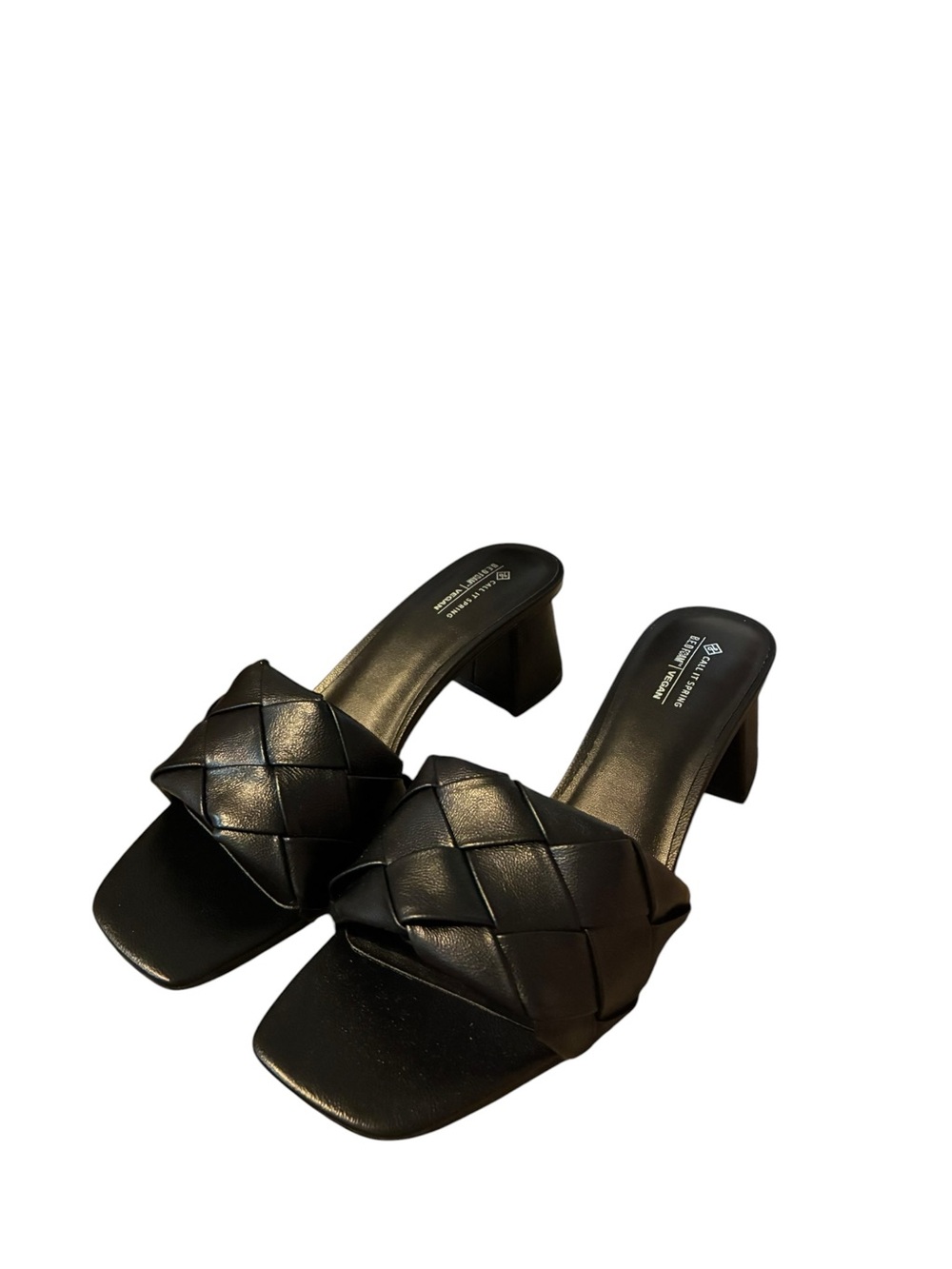Call It Spring Black Braided Slide Mules